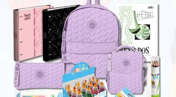 Conjunto de material escolar variado